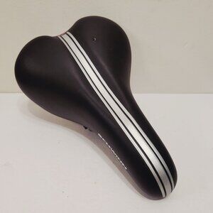 Schwinn Bicycle Viscount M SVT-7 BLACK Saddle SEAT W/GREY Stripe Small Tear
